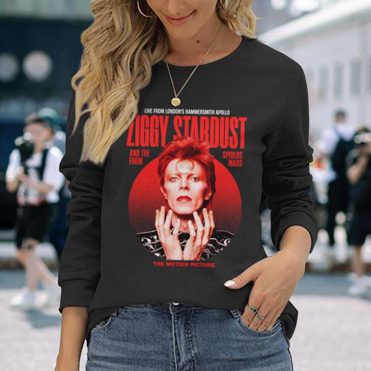 デヴィッド・ボウイ ジギー スターダスト モーションピクチャー カラー スキタ写真 長袖tシャツ 長袖Tシャツ 彼女への贈り物