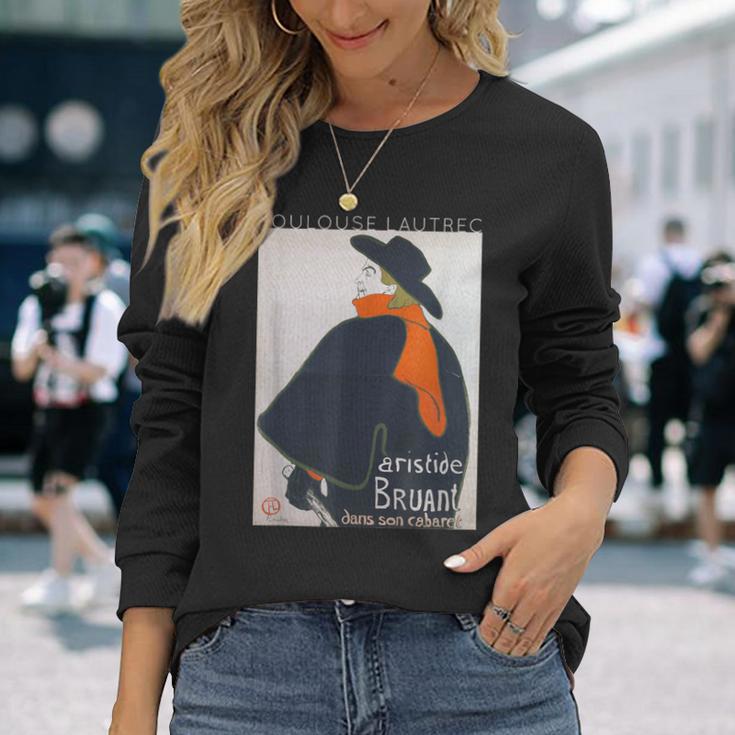 トゥールーズ・ロートレック アリスティド・ブリュアン キャバレー 長袖Tシャツ 彼女への贈り物