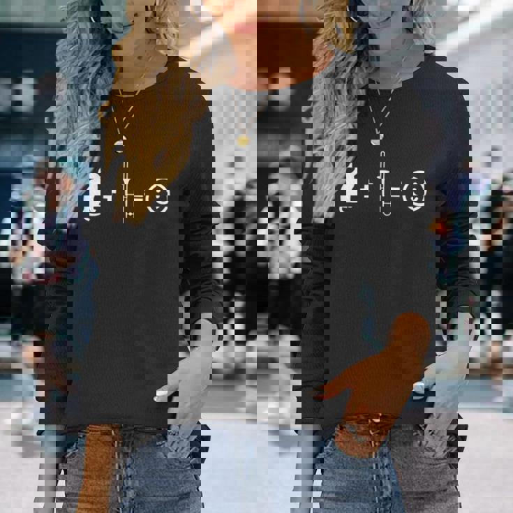 トロンボニストギフト猫とトロンボーンが大好き 長袖Tシャツ 彼女への贈り物