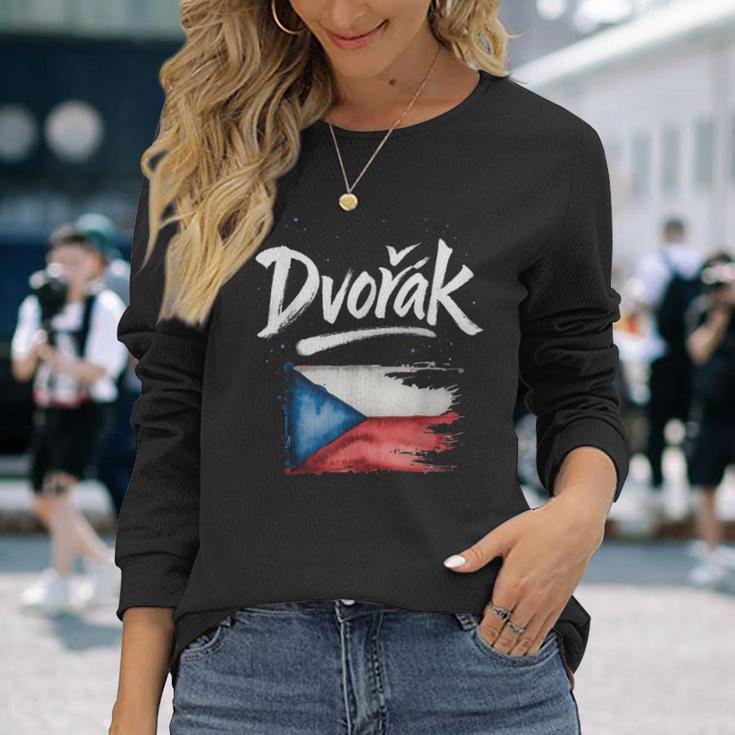 ドヴォルザーク チェコの旗 チェコの名前 長袖Tシャツ 彼女への贈り物