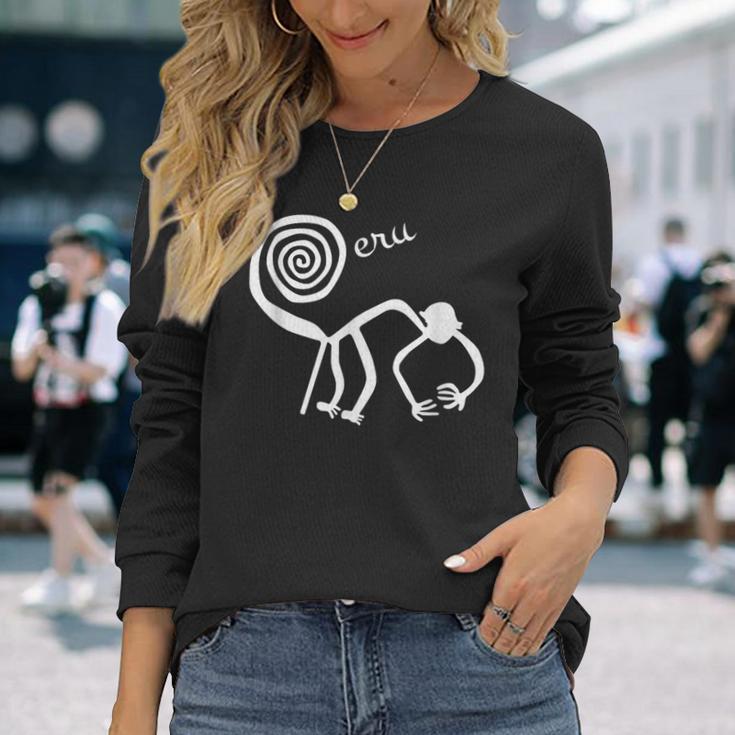 ナスカ ラインズ シャツ モンキー ペルー南米 お土産 長袖Tシャツ 彼女への贈り物