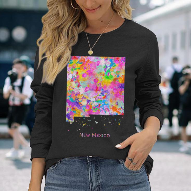 ニューメキシコ州の地図 長袖Tシャツ 彼女への贈り物
