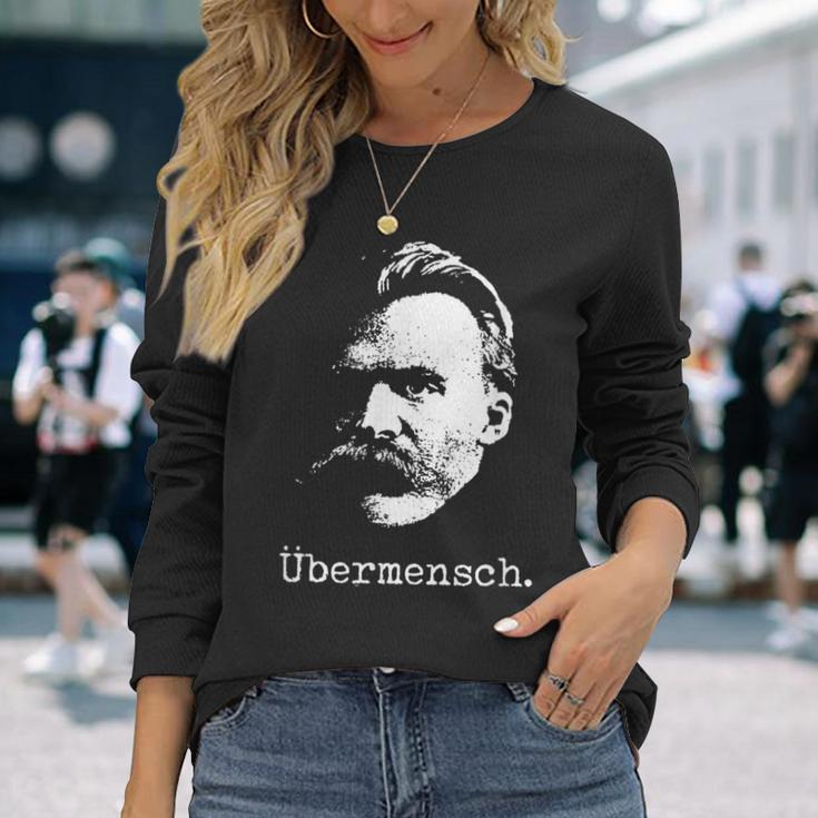 ニーチェ・ザラトゥストラ-ユーバーメンシュ哲学-超人 長袖Tシャツ 彼女への贈り物