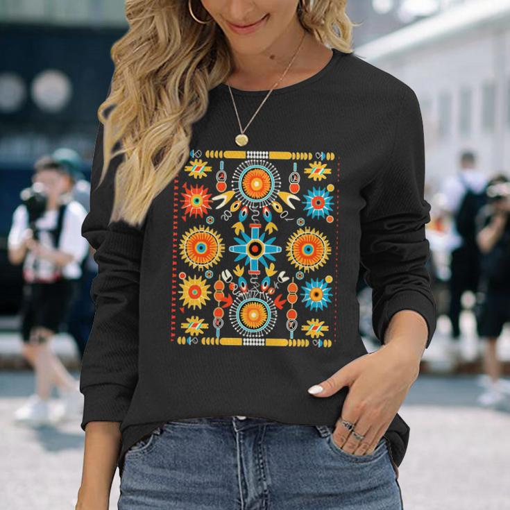 ネイティブアメリカン トライバルアート ナバホテキスタイルデザインスタイル 長袖tシャツ 長袖Tシャツ 彼女への贈り物