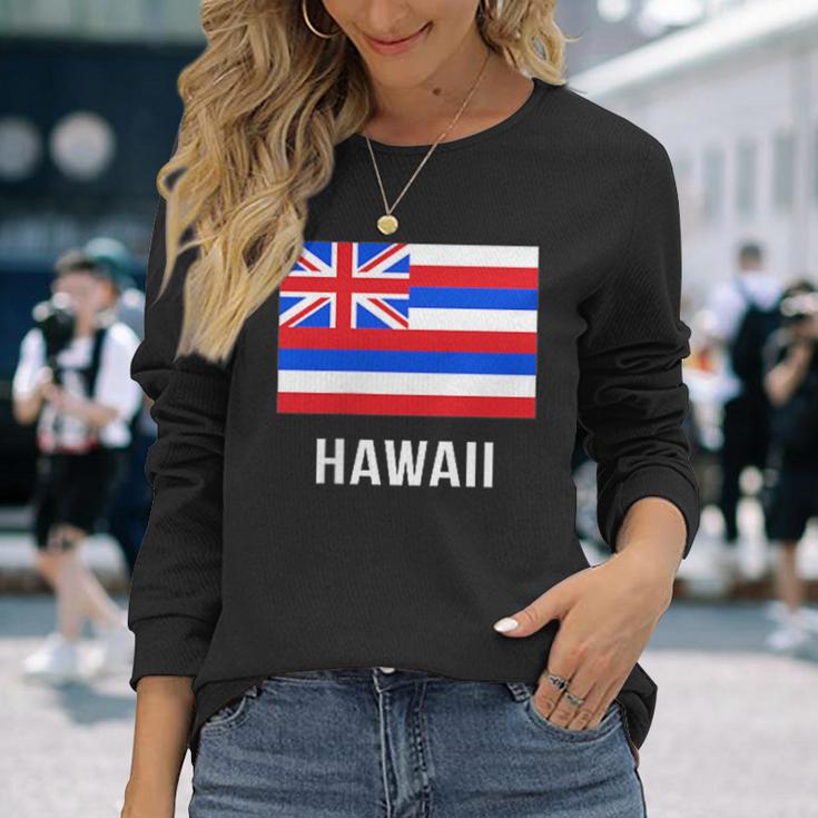 ハワイハワイの旗 長袖Tシャツ 彼女への贈り物