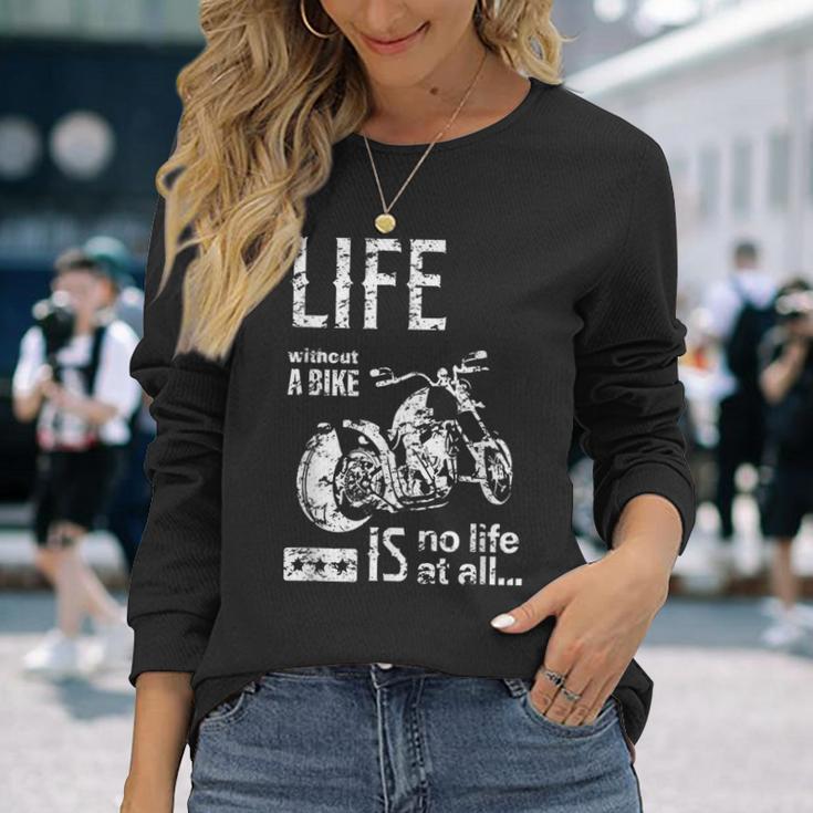 バイク オートバイ アメリカン クルーザー モーターサイクル おしゃれ ダメージ デザイン 長袖Tシャツ 彼女への贈り物