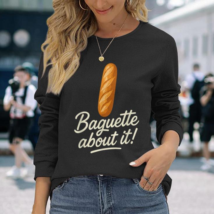 バゲット好き フランス ベーカリー フランスパン 長袖Tシャツ 彼女への贈り物