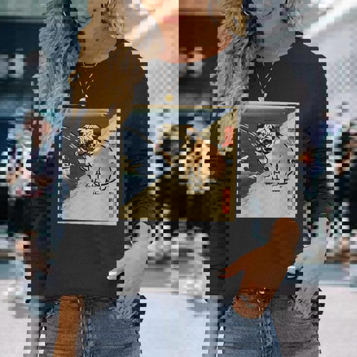 パグ 犬 面白いtシャツ イヌ 釣り メンズ おもしろ 面白い 服 おもしろグッズ 文字tシャツ ネタ 海釣り 川釣り 長袖Tシャツ 彼女への贈り物