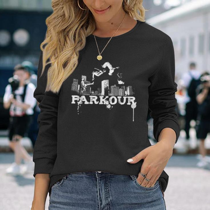 パルクールシティギフトパルクールフリーランニング 長袖Tシャツ 彼女への贈り物