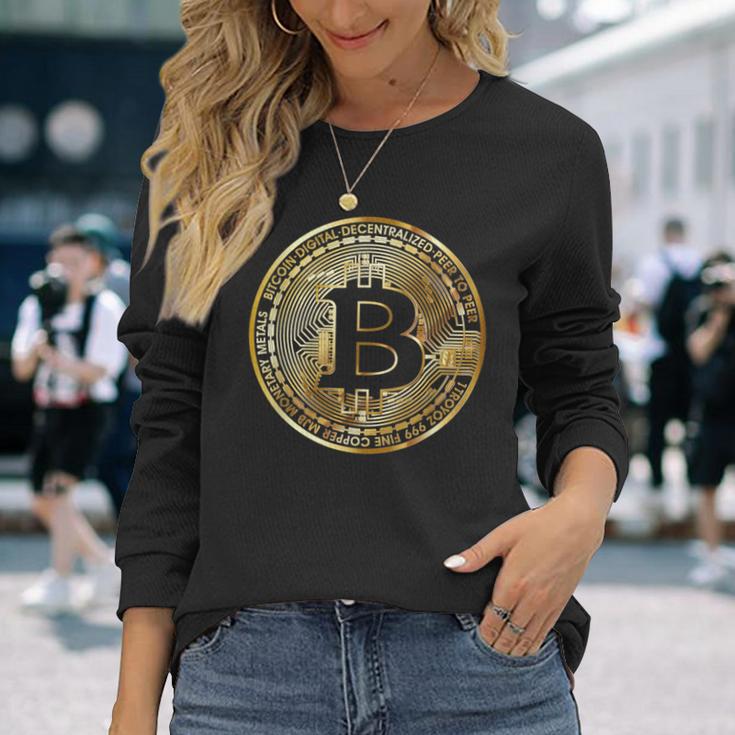 ビットコインbtcコイン暗号トレーダーBitcoinフューチャーフリーダムギフト 長袖Tシャツ 彼女への贈り物