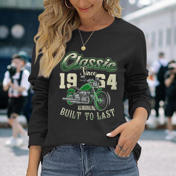 ビンテージ バイク バイカー バイクの誕生日 1964 年生まれ 長袖tシャツ 長袖Tシャツ 彼女への贈り物