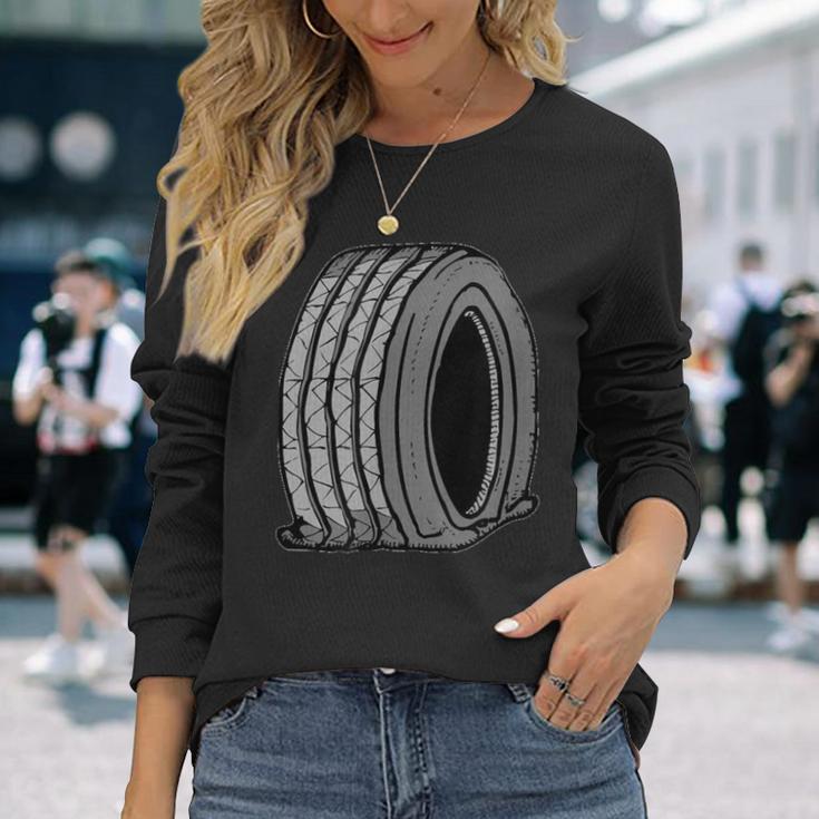 フラットタイヤ 長袖Tシャツ 彼女への贈り物