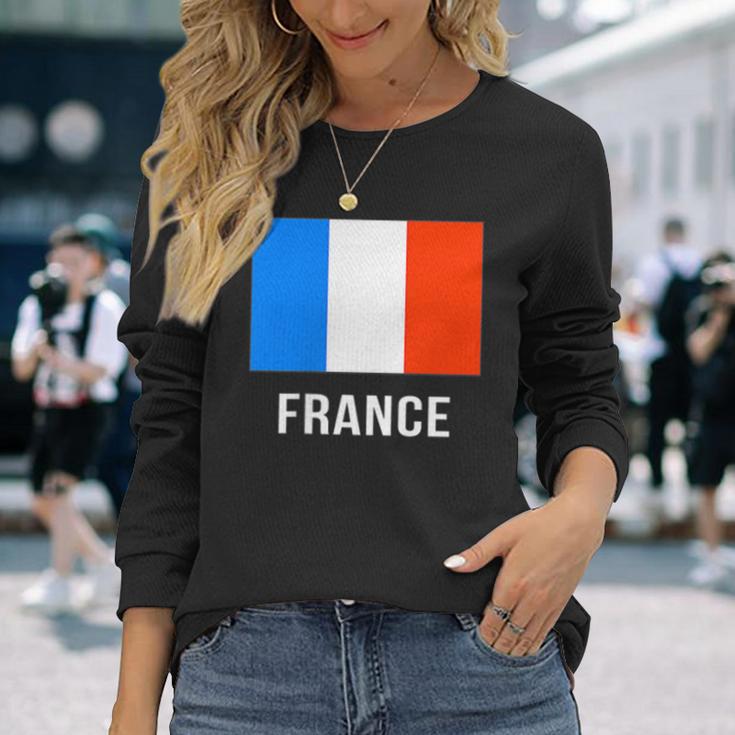 フランス国旗シャツ 長袖Tシャツ 彼女への贈り物