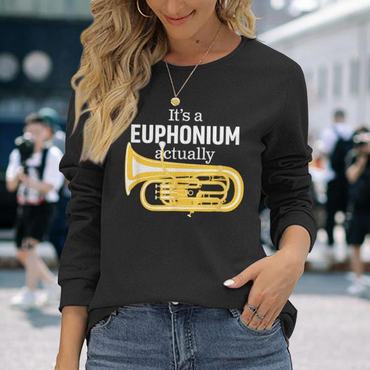 ブラスバンドのユーフォニアム奏者のための面白いユーフォニアムジョーク「 Euphonium Humour 」 長袖Tシャツ 彼女への贈り物