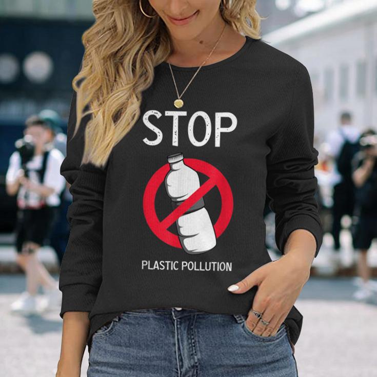 プラスチック汚染環境係派を止める 長袖Tシャツ 彼女への贈り物