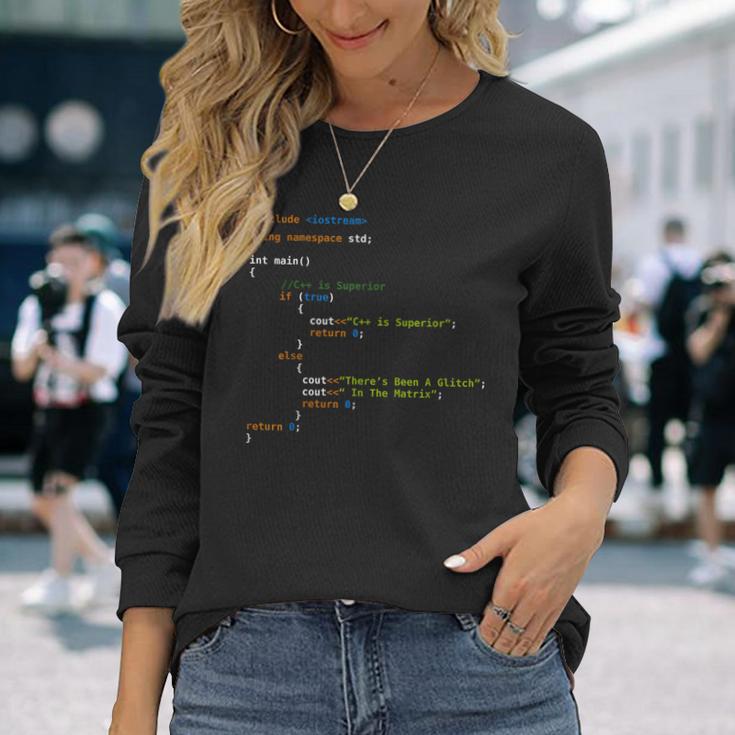 プログラマーのためのcコーディングプログラミングシャツ。 長袖Tシャツ 彼女への贈り物