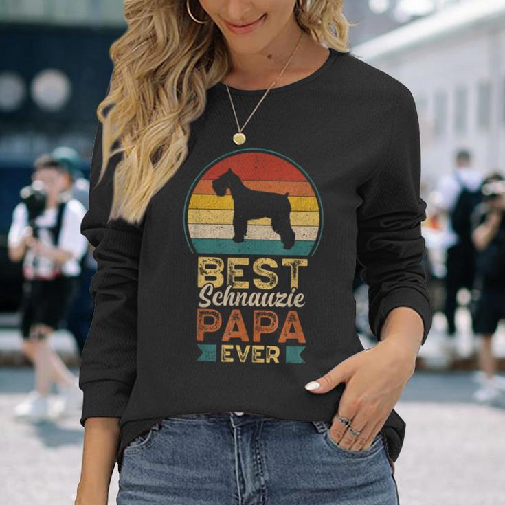 ベスト・シュナウジー・パパ ミニチュア・シュナウザー 長袖Tシャツ 彼女への贈り物