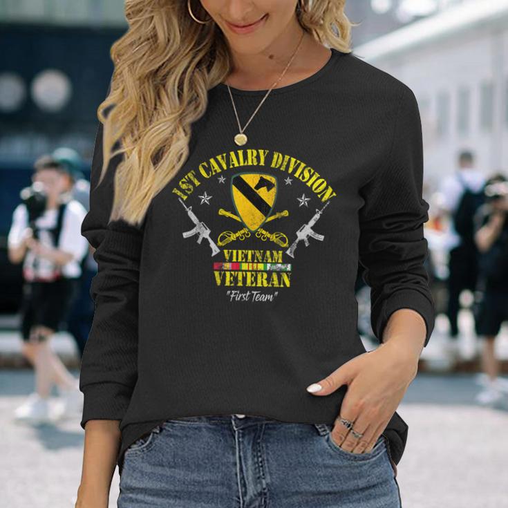 ベトナム退役軍人第1騎兵師団愛国退役軍人の日 長袖Tシャツ 彼女への贈り物