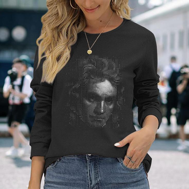 ベートーベンの肖像画、ドットワーク。クラッシック 長袖Tシャツ 彼女への贈り物