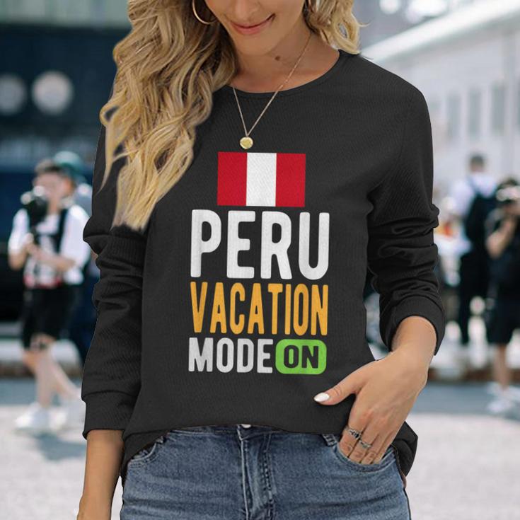 ペルーお土産 旅行 ペルーバケーションモードオン 長袖Tシャツ 彼女への贈り物