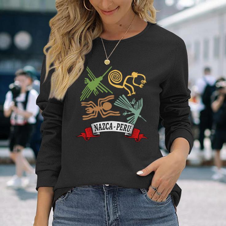 ペルーのナスカ線 ペルー古代地上絵ミステリーアート 長袖tシャツ 長袖Tシャツ 彼女への贈り物