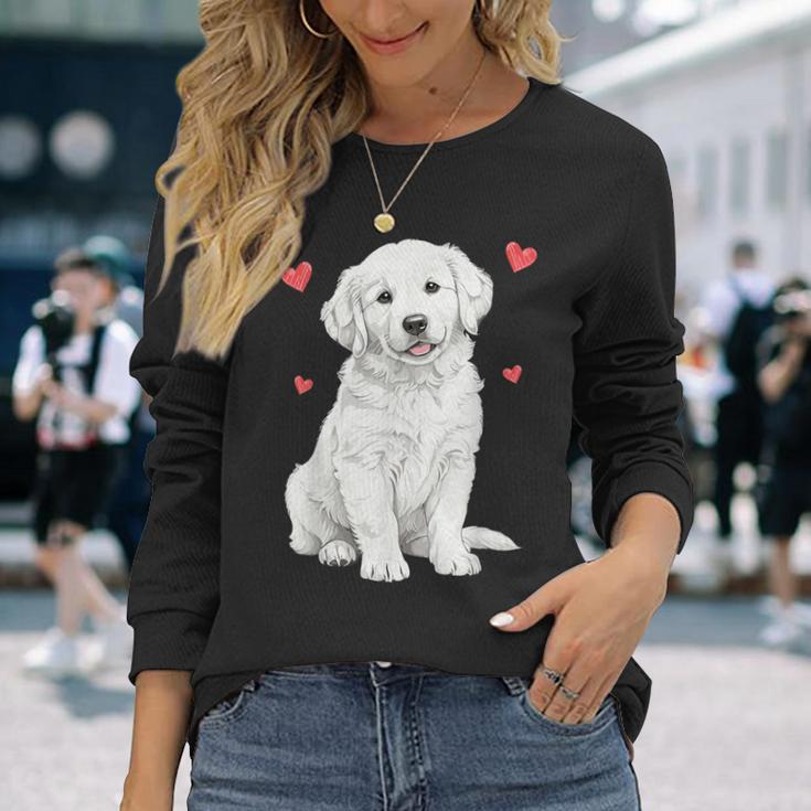 ホワイトゴールデンレトリバー ホワイトイングリッシュクリーム ゴールデンレトリバー 長袖Tシャツ 彼女への贈り物