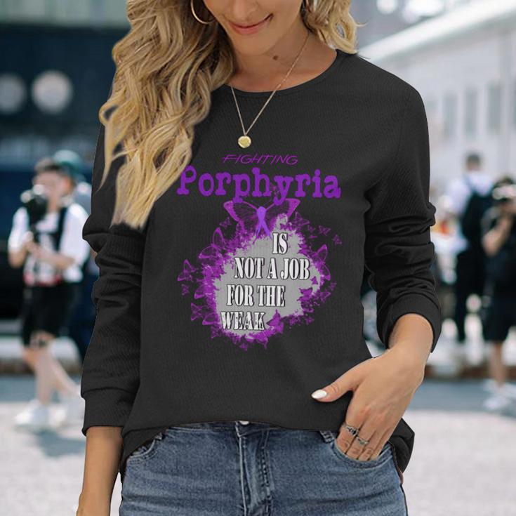 ポルフィリン症啓発 長袖tシャツ 長袖Tシャツ 彼女への贈り物