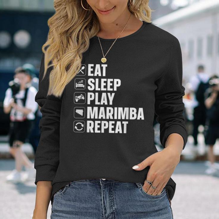 マリンバイートスリーププレイマリンバ 長袖Tシャツ 彼女への贈り物