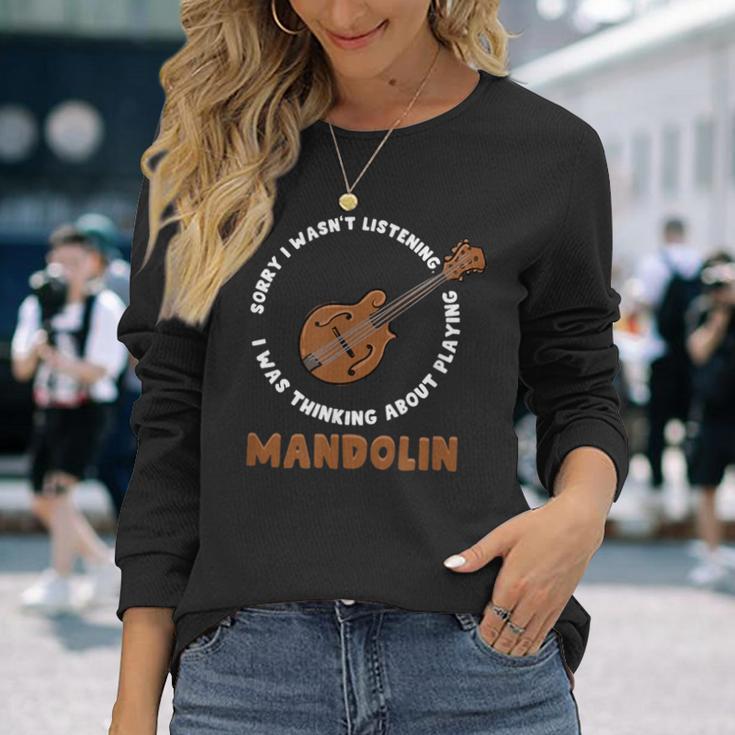 マンドリン演奏について考える ミュージシャン ブルーグラス 長袖Tシャツ 彼女への贈り物
