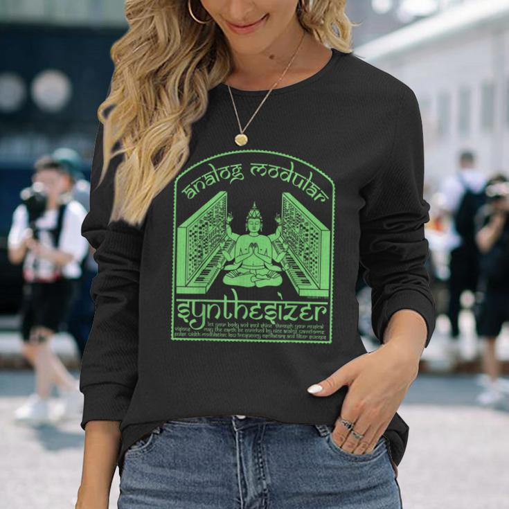 モジュラーシンセ面白いシンセサイザー 長袖Tシャツ 彼女への贈り物