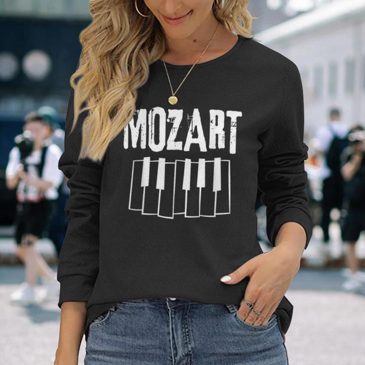 モーツァルト ロックンロール ピアノ クラシカル 作曲 リズム 長袖Tシャツ 彼女への贈り物