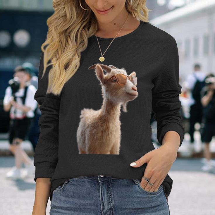 ヤギ 家畜ヤギ 野生ヤギ アイベックス ヤギ 甘味ヤギ 長袖Tシャツ 彼女への贈り物
