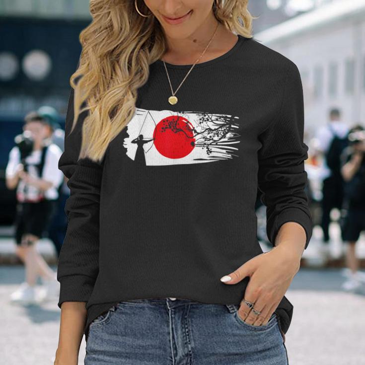 ユミ 弓矢 弓道 日本語アーチェリー 長袖Tシャツ 彼女への贈り物