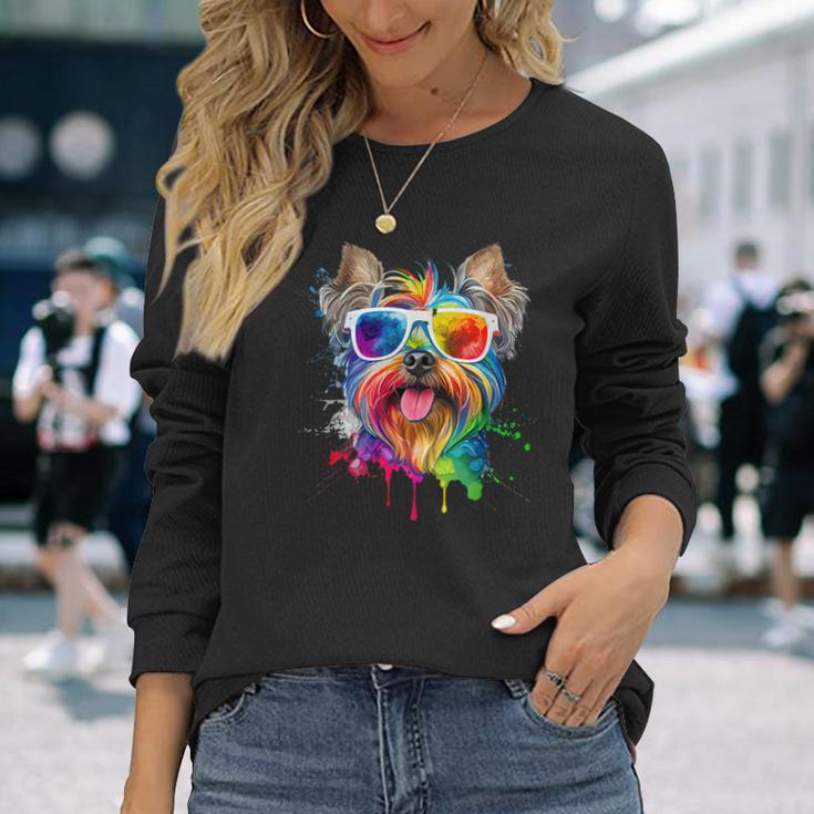ヨークシャーテリア 犬好き ヨーキーマム 長袖Tシャツ 彼女への贈り物
