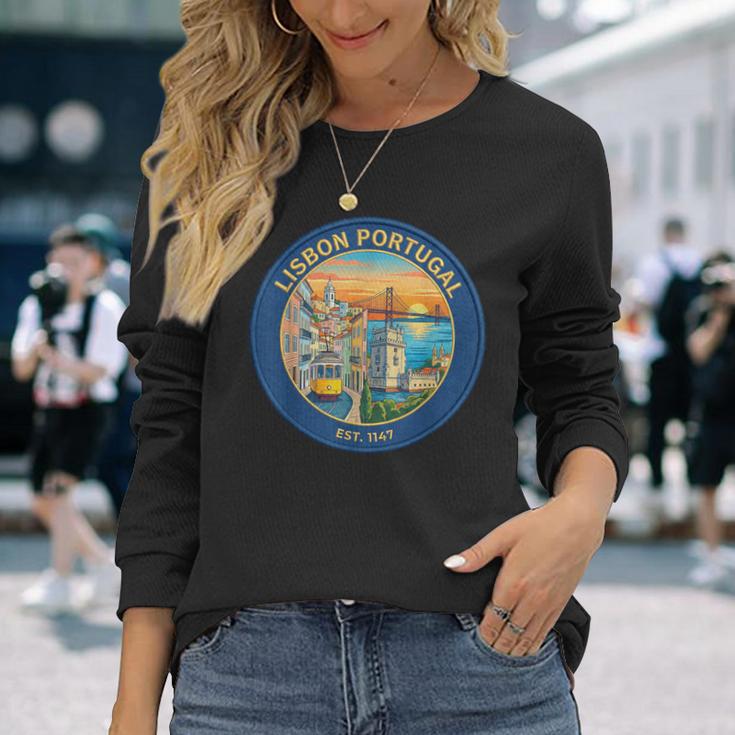 リスボン ポルトガル 旅行 お土産 都市 ランドマーク 観光ギフト 長袖Tシャツ 彼女への贈り物
