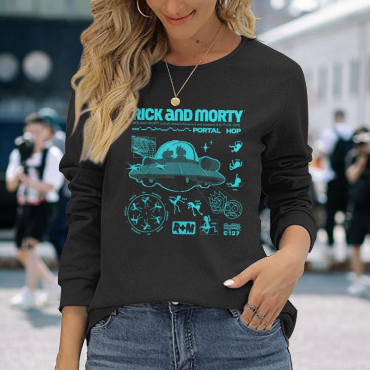 リック・アンド・モーティ・ポータル・ホップリック・アンド・モーティ・マーチ 長袖Tシャツ 彼女への贈り物