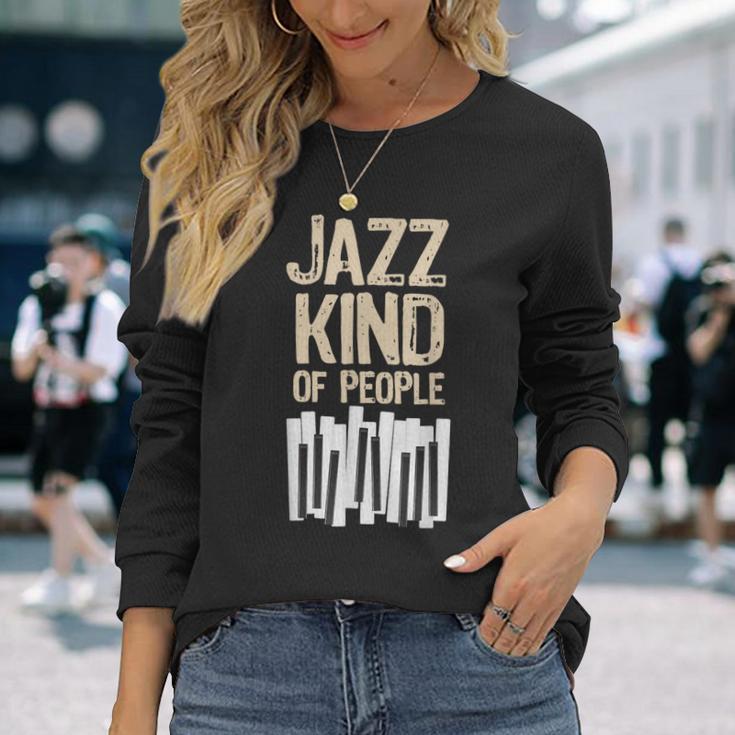 レトロ ジャズ 音楽愛好家 ピアノプレーヤー ミュージシャン キーボード 長袖Tシャツ 彼女への贈り物