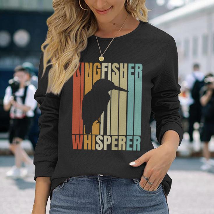 レトロカワセミ ささやき カワセミ 長袖tシャツ 長袖Tシャツ 彼女への贈り物
