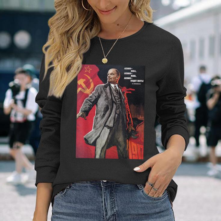 レーニンは生きた、レーニンは生きる、レーニンは生きる！ソビエト。Ovi8 長袖Tシャツ 彼女への贈り物