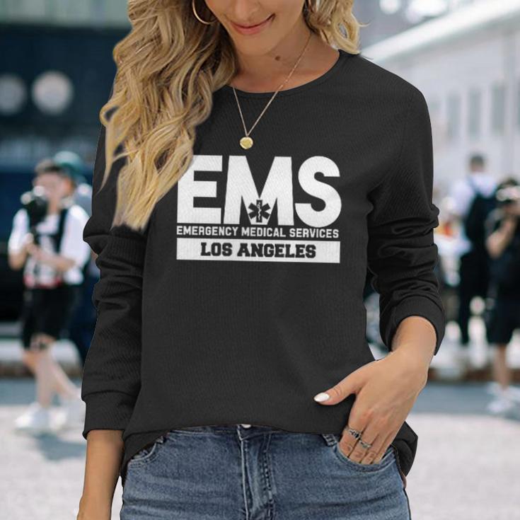 ロサンゼルス カリフォルニア Ems 救急救命士 Emt ユニフォーム 長袖Tシャツ 彼女への贈り物