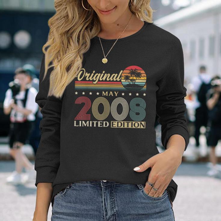 ヴィンテージカー 2008 年5月 18 歳の誕生日 2008 年のクラシックカー 長袖Tシャツ 彼女への贈り物