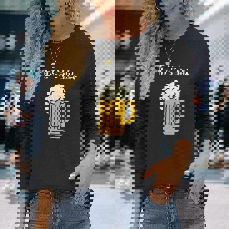 今日から自由人 ビール 退職祝い シンプル 長袖Tシャツ 彼女への贈り物