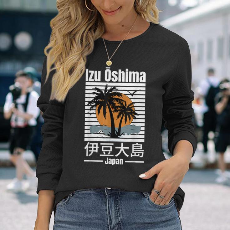 伊豆 大島 日本旅行好き 日本の島 長袖Tシャツ 彼女への贈り物