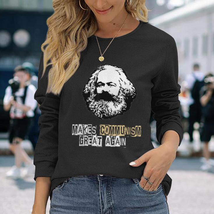 共産主義を再び素晴らしいものにする、カール・マルクス、コムニスムス、マルクス 長袖Tシャツ 彼女への贈り物