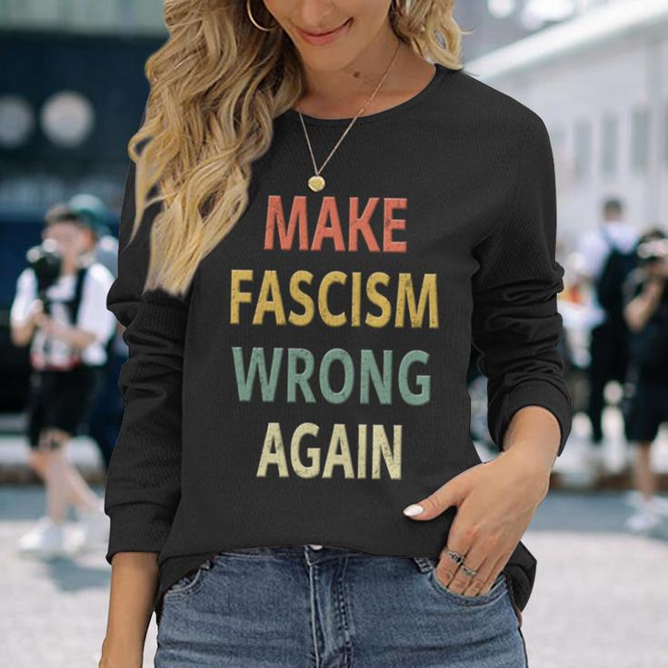 反ファシズムシャツ。Make Fascism Wrong Again 。 長袖tシャツ 長袖Tシャツ 彼女への贈り物