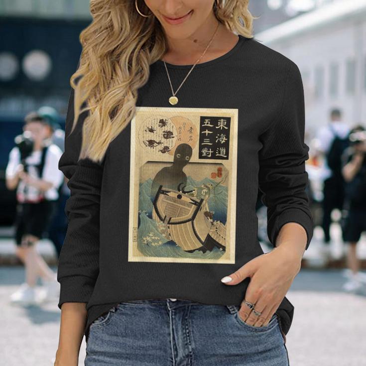 古代日本の極東アジアの幽霊伝説難破船 長袖Tシャツ 彼女への贈り物