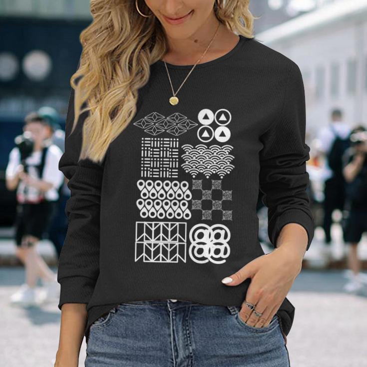 吉祥文様 アイコン版 長袖Tシャツ 彼女への贈り物