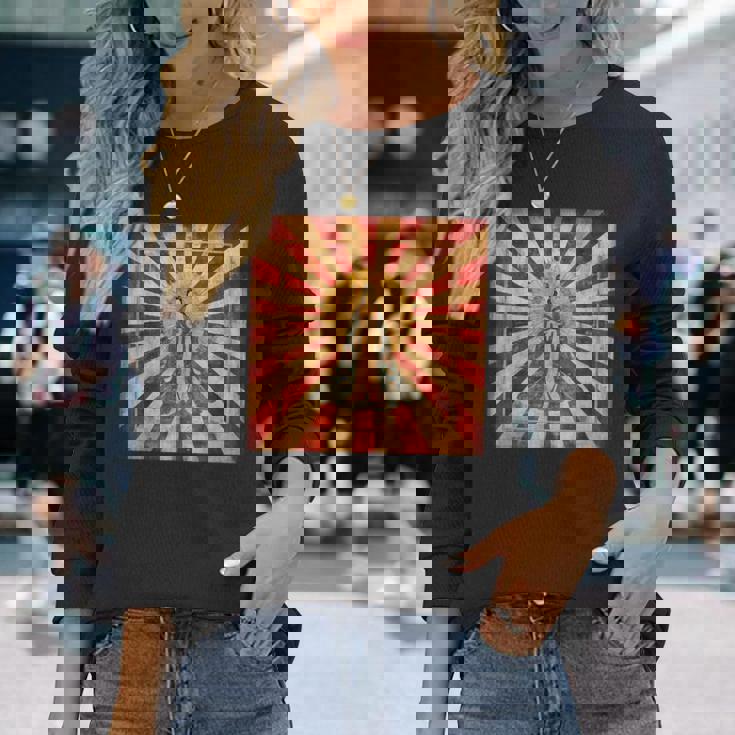 天照 女神 昇る太陽 日本神話 長袖Tシャツ 彼女への贈り物