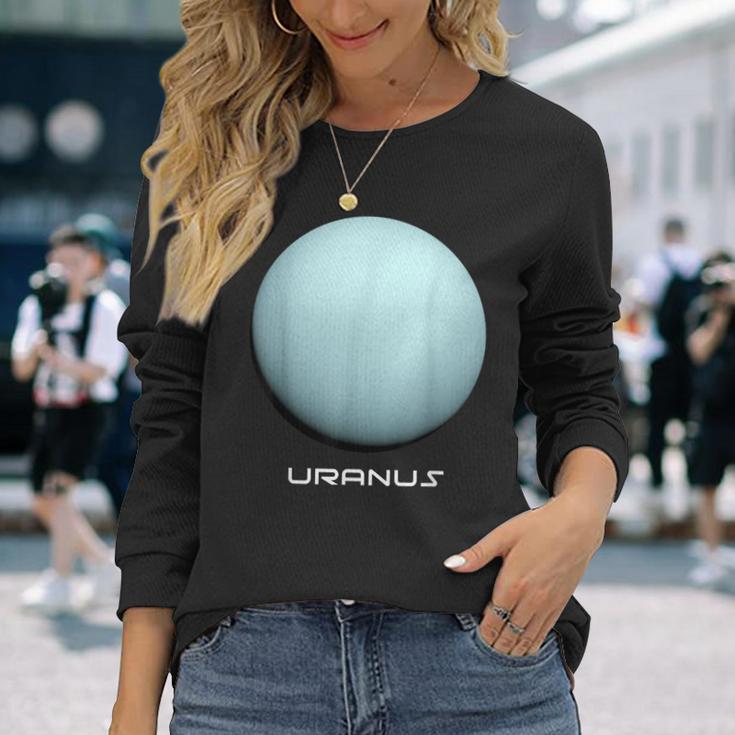 天王星tシャツ 天文学や宇宙愛好家へのギフトに最適 長袖Tシャツ 彼女への贈り物