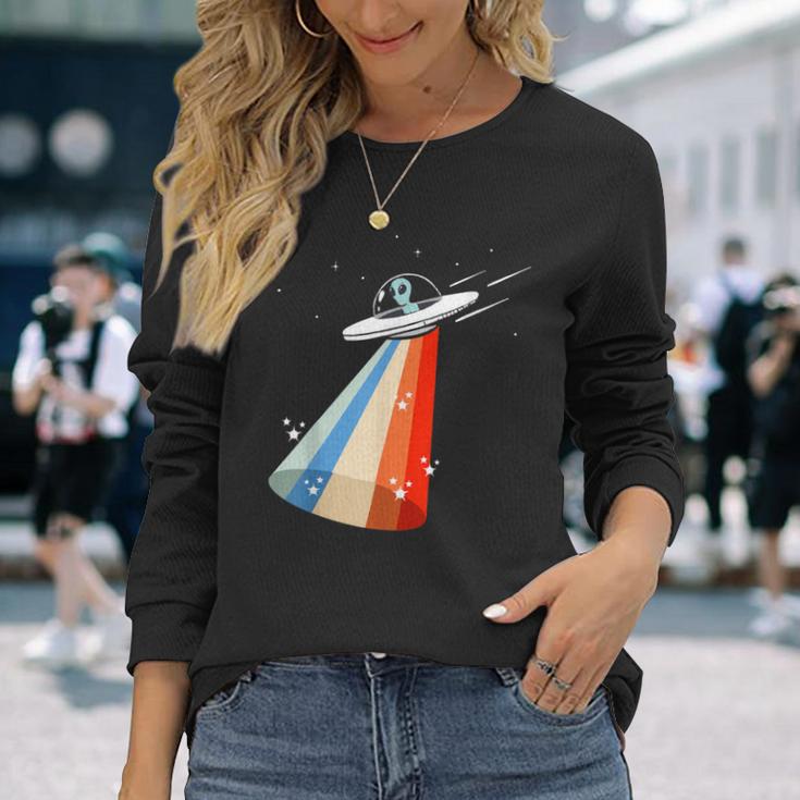 宇宙人誘引ufo 地球外飛行スペース エイリアン 長袖Tシャツ 彼女への贈り物